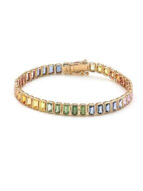 Chromatic Baguette 14K (Custom) Yellow Gold Gemstone Bracelet